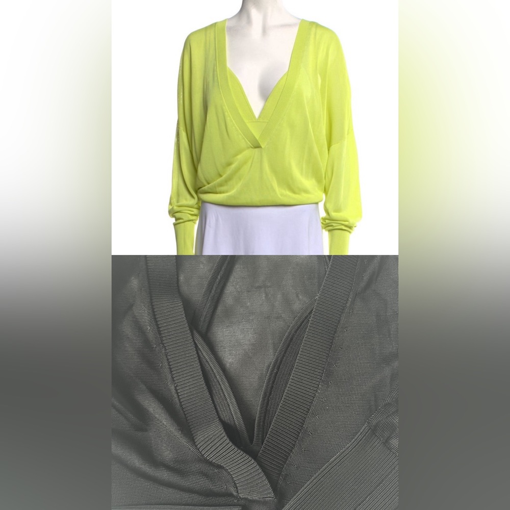DION LEE Black Plunge Long Sleeve top